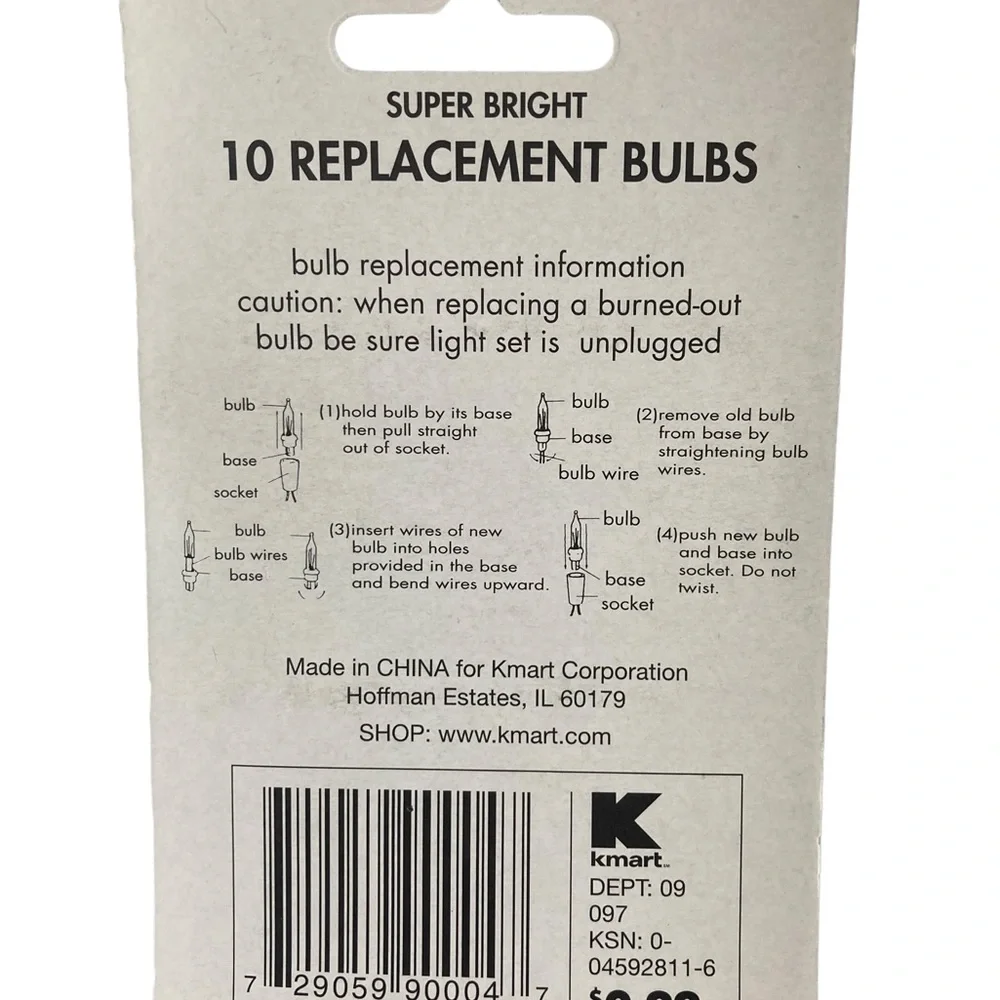 New 10 PK Trim A Home BLUE Mini Replacement Bulbs 2.5-3.5 volts. Kmart NOS